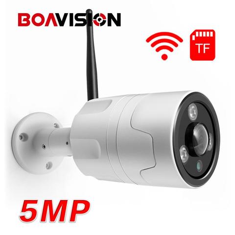 HD 1080P 5MP WIFI cámara IP al aire libre Red CCTV inalámbrico de la Cámara de bala Cámara Wi-Fi lente de ojo de pez Vista de 180 grados IR 20M P2P APP CamHi ► Foto 1/6