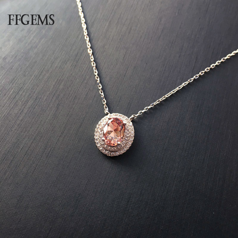 FFGems-Colgante de piedra de diasporo para mujer, de Plata de Ley 925 auténtica, cambio de Color para mujer, regalo de boda para fiesta con cadena ► Foto 1/6