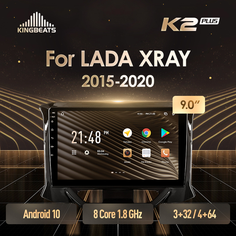 KingBeats-Radio Multimedia con GPS para coche, Radio con reproductor, Android 10, ocho núcleos, unidad principal HU, 4G en el tablero, navegador, 2 din, estéreo, 2 Din, Android, para LADA Xray X ray, SIN dvd ► Foto 1/6