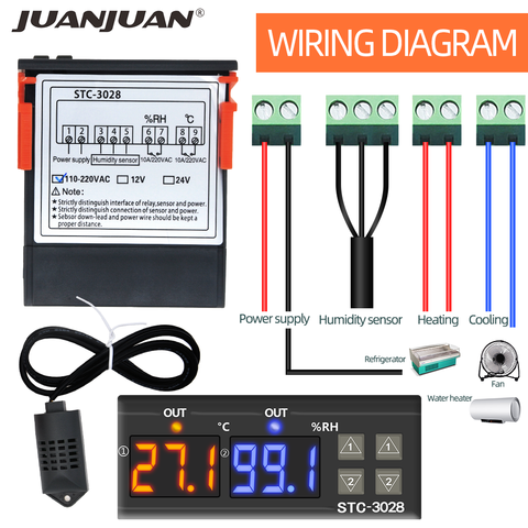 Termostato Digital controlador de temperatura STC-3008, termómetro, Sensor de STC-3028, higrómetro, 12V 24V 220V 50% de descuento ► Foto 1/6