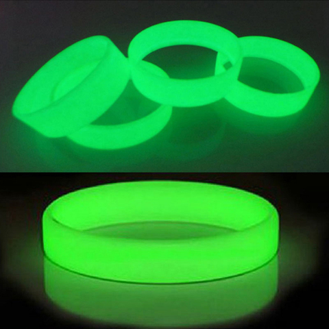 Pulseras luminosas de silicona con holograma Flash, brazalete de goma, pulsera de la amistad, brazaletes de mano que brillan en la oscuridad, regalos ► Foto 1/5