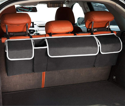 Organizador de maletero de coche, bolsillos de gran capacidad, bolsa de almacenamiento para asiento trasero Universal, almacenamiento automático, caja organizadora ► Foto 1/6