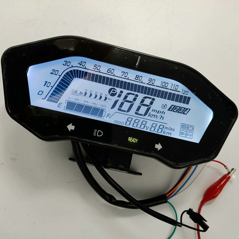 Instrumento pantalla LCD 72V-120V velocímetro para triciclo moto eléctrica bicicleta moto ATV UTV ► Foto 1/6