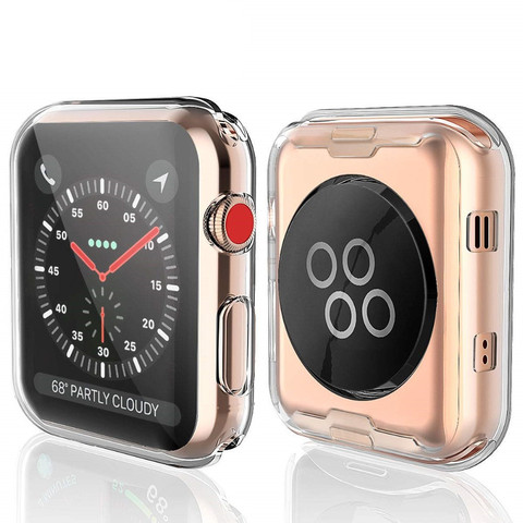 Funda para reloj inteligente Apple watch, funda para reloj carcasa de reloj apple de 44mm/40mm/42mm y 38mm, marco transparente ultrafino, series 4 3 5 se 6 ► Foto 1/6