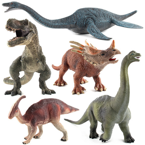 Figuras de acción de dinosaurios para niños y adultos, juguetes de dinosaurios de plástico de gran tamaño, con diseño de brachiosaurus, plesiosauro y otros, con detalles realistas, regalo para niños ► Foto 1/6