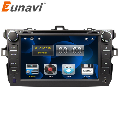 Eunavi 2 din reproductor de dvd para radio y el coche para Toyota Corolla 2007 a 2008, 2009, 2010, 2011 2din navegación gps 8 pulgadas estéreo de la pc del coche de la unidad principal ► Foto 1/6