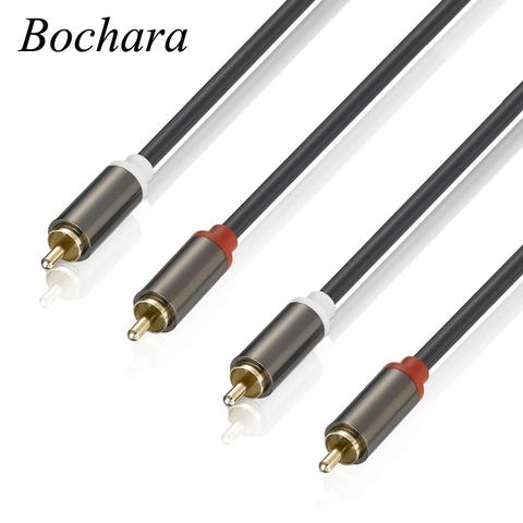 Bochara-Cable de Audio de 2RCA a 2RCA macho a macho OFC, lámina blindada de 1m, 1,8 m, 3m, 5m, 10m para mezclador amplificador ► Foto 1/6