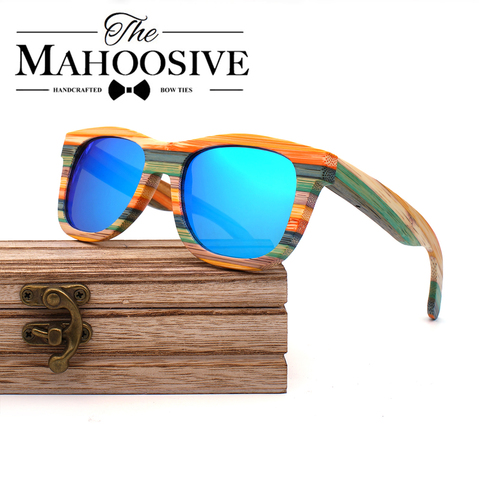 Zebra-gafas de sol polarizadas de madera para hombre y mujer, anteojos de sol unisex, estilo Retro, de bambú, hechos a mano ► Foto 1/6