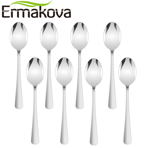 ERMAKOVA conjunto de 8 Espresso cuchara 4 pulgadas Mini cuchara de café pequeño Bistro cuchara de postre de acero inoxidable té aperitivo ► Foto 1/6