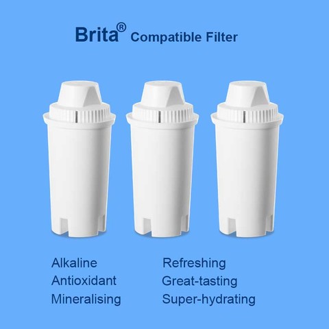 Cartuchos de filtro de repuesto para la jarra de filtro clásica Brita, 3 unidades por lote, contiene minerales, filtros de agua alcalinos ionizados saludables ► Foto 1/6