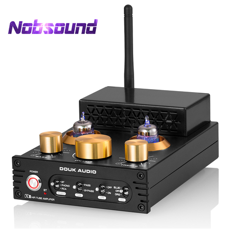 Nobsound-AMPLIFICADOR DE tubo de vacío HiFi GE5654, receptor estéreo Bluetooth 5,0, amplificador de Phono MM para giradiscos APTX-LL, 160W + 160W ► Foto 1/6