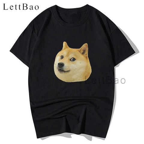 Camiseta de cabeza de Doge para hombre, Meme gracioso de perro Shiba Inu Staring, camiseta Hipster divertida, camisetas gráficas Kawaii Harajuku, camiseta de gran tamaño ► Foto 1/5