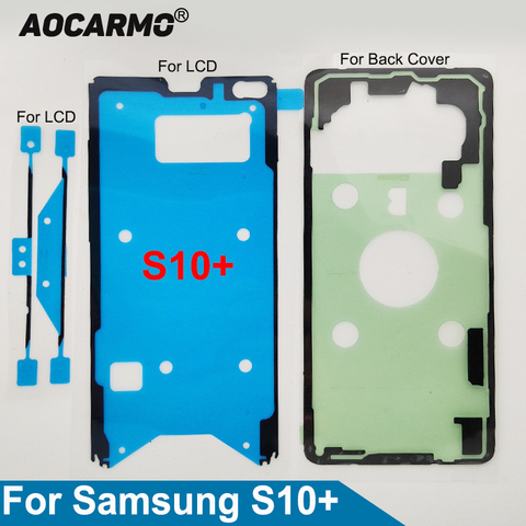 Aocarmo-Cubierta trasera de batería para pantalla LCD, adhesivo impermeable, cinta adhesiva, pegamento para Samsung Galaxy S10 + SM-G9750 Plus ► Foto 1/6