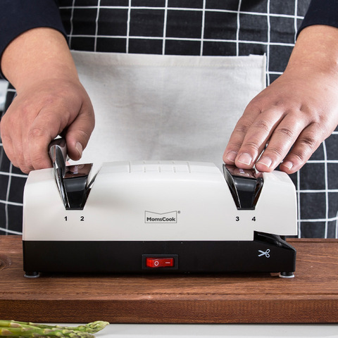 Saim-eléctrico afilador de cuchillos de cocina, afilador de cuchillos doméstico automático, tijeras de piedra de afilar rápido ► Foto 1/6