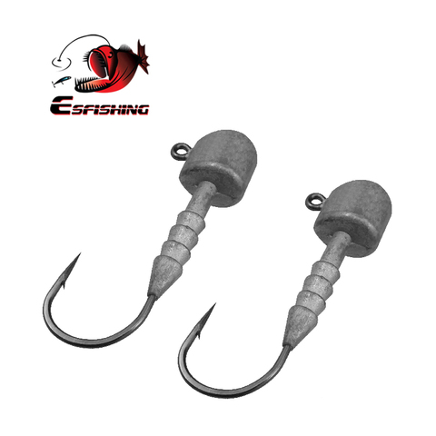 ESFISHING-anzuelo con cabeza plomada de alta calidad, 9 Uds., 5g, 7g, 10g, señuelo suave, aparejos de pesca ► Foto 1/6