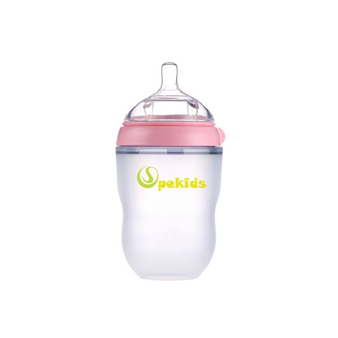 Spekids-botella de silicona de 150ml y 250ml, frasco de silicona con cuchara para regalo, sin BPA, Madeira ► Foto 1/6