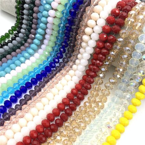 Cuentas de cristal redondas de colores, cuentas de cristal facetadas pequeñas para la fabricación de joyas, accesorios de joyería DIY, 1 hebras, venta al por mayor ► Foto 1/6