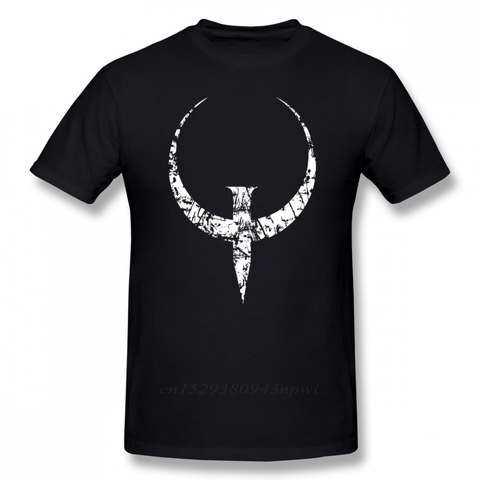 Quake-Camiseta Quake blanca para hombre, camiseta gráfica de 100% de algodón, Camiseta clásica de manga corta, camiseta bonita ► Foto 1/6