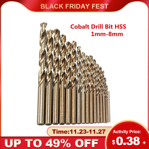 Brocas profesionales de 1,0mm a 8,0mm HSS-Co cobalto de varios tamaños de madera de plástico de Metal ► Foto 1/5