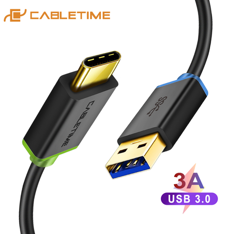 CABLETIME Tipo C Cabo USB 3,0 para xiaom de USB-C Tipo C 3A Rápido de Cabo de Carregamento Telefone Móvel párr dispositivos USB C007 ► Foto 1/6