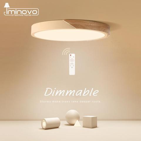 Lámpara LED redonda nórdica moderna para techo, accesorio de iluminación con Control remoto para sala de estar, dormitorio, estudio, superficie ► Foto 1/6