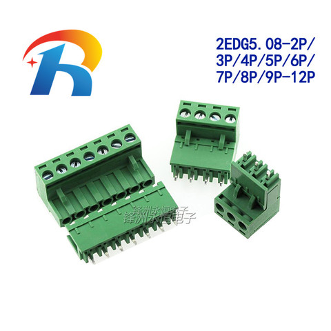 Conector macho y hembra de Bloque de terminales de tornillo PCB, 2edg5.08mm, KF2EDG, KF2EDGK, KF2EDGV, KF2EDGR, 5,08mm, 2/3/4/5/6/7/8/9/10/11/12P ► Foto 1/2