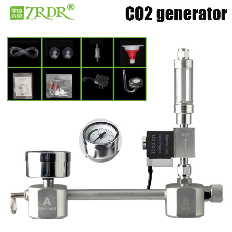 Kit de sistema generador de CO2 para acuario, sistema generador de CO2 con  válvula solenoide, contador de burbujas, difusor de burbujas, kit de