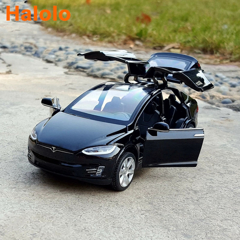 Halolo-Coche en miniatura de aleación teledirigido y vehículos de juguete, modelo Tesla X MODEL3, novedad, 32 ► Foto 1/5