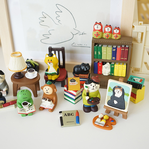 Set de decoración para el hogar con dibujos animados de gato y zorro, Serie de cuento de hadas, estudio familiar, adornos pequeños creativos, juguetes de educación iluminación ► Foto 1/6