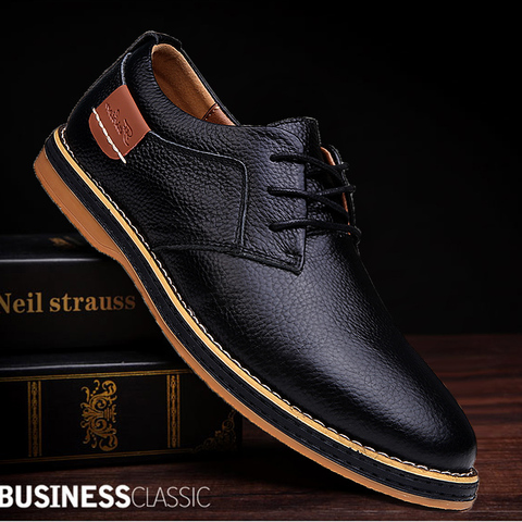 Nuevo hombres Oxford Zapatos de vestir de cuero genuino zapatos de hombre zapatos de cuero Hombre Zapatos informales mocasines de talla grande de gran tamaño 38-48 ► Foto 1/6