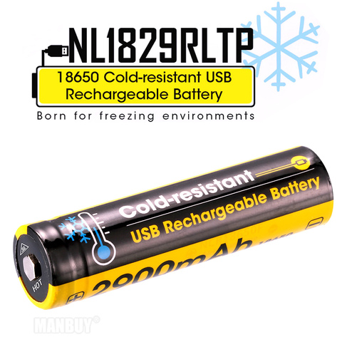 NITECORE-Batería de iones de litio 2022 NL1829RLTP, resistente al frío, 2900mAh, 5A, 18650, carga directa por USB, en entornos de baja temperatura, 40C ► Foto 1/6