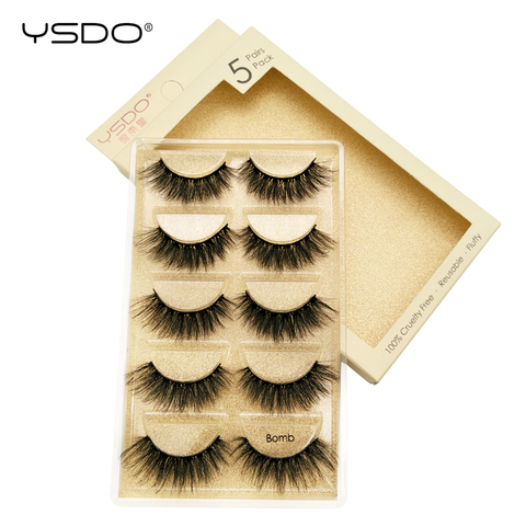 YSDO-pestañas postizas 3d, 5 pares, maquillaje, tira de visón, pestañas espectaculares, faux cils natural, extensión de pestañas postizas ► Foto 1/6