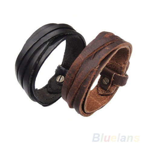 Bluelans hombres mujeres Unisex Multi Tanga trenzada fina pulsera de cuero joyería artículos 00JS ► Foto 1/6