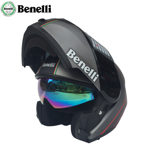 Benelli-Casco abatible hacia arriba para motocicleta, Modular, para carreras, máscara completa, para hombre ► Foto 1/6