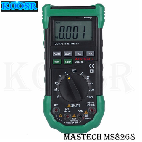 MASTECH-multímetro Digital MS8268, Manual y de protección automática, amperímetro de CA/CC, voltímetro ohm, detector de diodos, probador eléctrico de frecuencia ► Foto 1/6