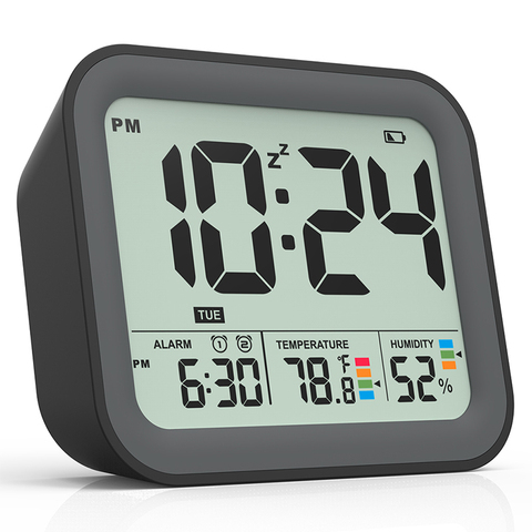 Reloj despertador Digital con batería para dormitorio, alarma inteligente Dual con días de trabajo/Ajuste de fines de semana, Snooze, reloj de viaje pequeño ► Foto 1/6