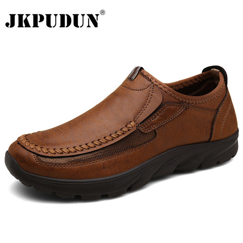 Zapatos informales de piel para hombre, mocasines de marca 2022 para hombre, Zapatos transpirables sin cordones para conducir, Zapatos de talla grande 39-48, triangulación de envíos ► Foto 1/6