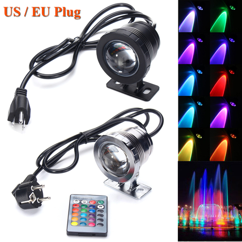 US/EU 10W 15W subacuática RGB LED Luz de inundación al aire libre impermeable jardín foco bombilla para fuente piscina estanque acuarios foco acuario eu ► Foto 1/6