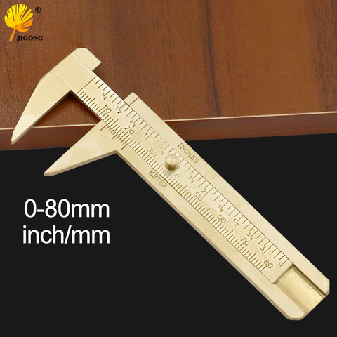 Herramienta portátil de medición de calibre deslizante de latón, Mini calibre deslizante de latón sólido de 0 a 80mm, 3,2 pulgadas, doble escala, Vernier Caliper Golden ► Foto 1/6