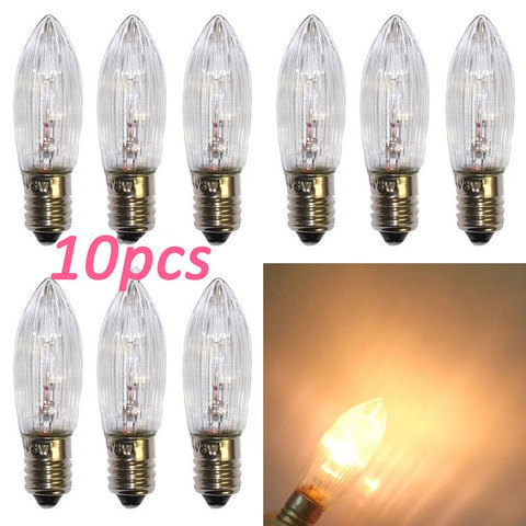 Bombilla LED de repuesto para lámpara, 10 unidades/paquete, E10, bombillas de vela para cadenas de luz, 10 V-55 V CA para baño, cocina, bombillas de decoración para el hogar ► Foto 1/6