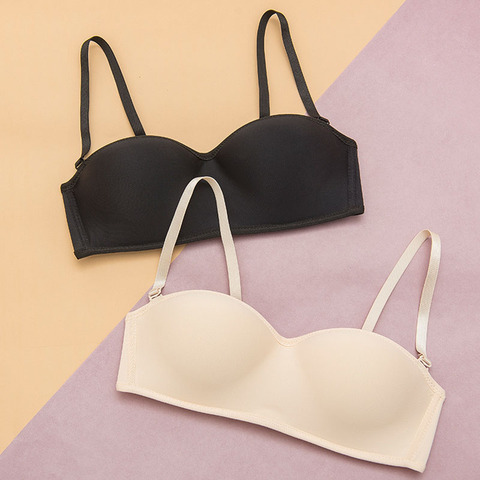 Sujetador Invisible de realce para mujer, sostén sin tirantes, Espalda  descubierta, cierre frontal sin costuras, Bralette