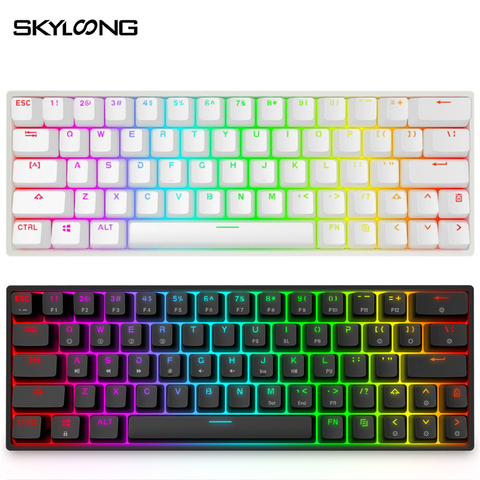 SKYLOONG-Teclado mecánico para videojuegos GK64S, óptico, retroiluminación RGB, intercambiable, inalámbrico, Bluetooth, ABS, para ordenador portátil ► Foto 1/6