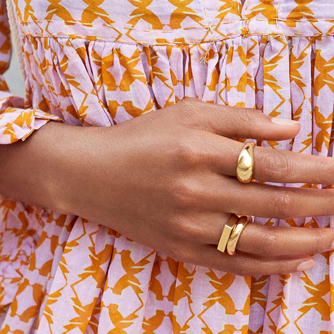 Minimalista dorado grueso anillos de moda geométrica anillos de círculo redondo para las mujeres de oro pila anillos Mujer joyería de la boda ► Foto 1/6