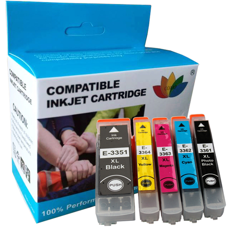 Cartucho de tinta para impresora EPSON 33XL, recambio de tinta compatible con Expression Premium, XP 530, 540, 630, 635, 640, 645, 830, 900, paquete de 5 uds. ► Foto 1/6