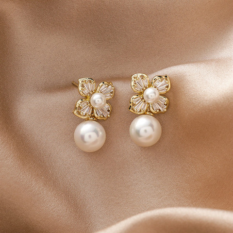2022 Corea del Sur de nueva moda de perla de temperamento pendientes delicado Simple versátil pendientes para la joyería de las mujeres ► Foto 1/6