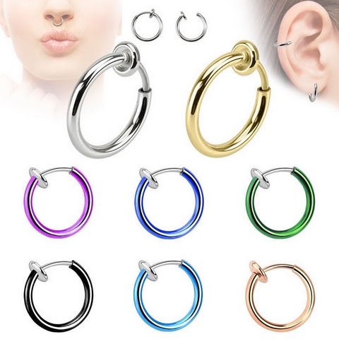 1pc Punk Bar lóbulo Piercing de la lengua del vientre nariz labio anillos cuerpo aro de Clip pendientes de cartílago para las mujeres tabique Piercing joyería de regalo ► Foto 1/6