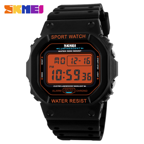 SKMEI-relojes digitales para hombre, cronógrafo con alarma, reloj de pulsera deportivo, 5Bar, electrónico, resistente al agua, masculino, 1134 ► Foto 1/6