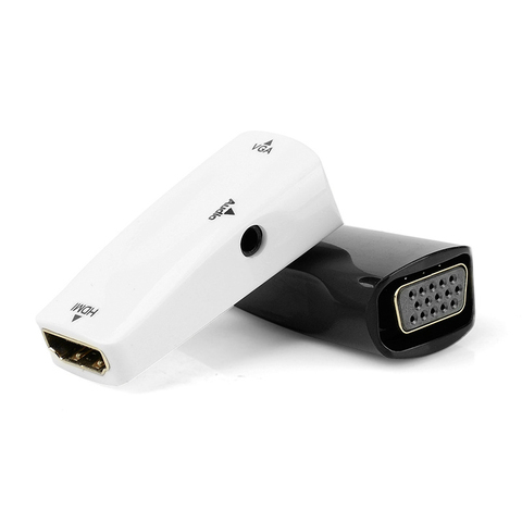 HDMI hembra a VGA hembra Mini adaptador 1080P FHD con Cable de Audio HDMI2VGA Convertidor para PC Laptop pantalla proyector ► Foto 1/6