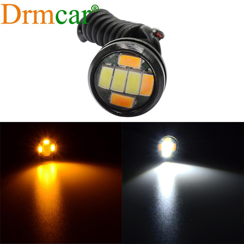 Luz Led de circulación diurna de 23mm, 6Led, blanca y amarilla, punto de giro, Bombilla, señal de marcha atrás, Motor de coche, estacionamiento, Ojo de águila, 5730 ► Foto 1/6