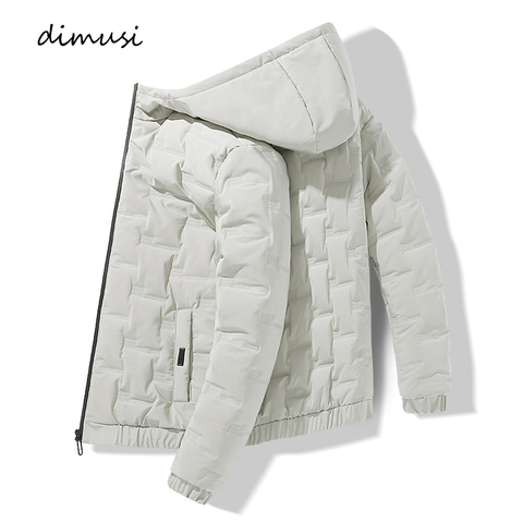 DIMUSI Bomber-Chaqueta de algodón para hombre, abrigos acolchados cálidos, prendas de vestir informales, térmica Delgado, con capucha, ropa de invierno ► Foto 1/6